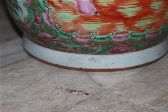 A 19th century Chinese famille rose baluster vase (chip to rim)